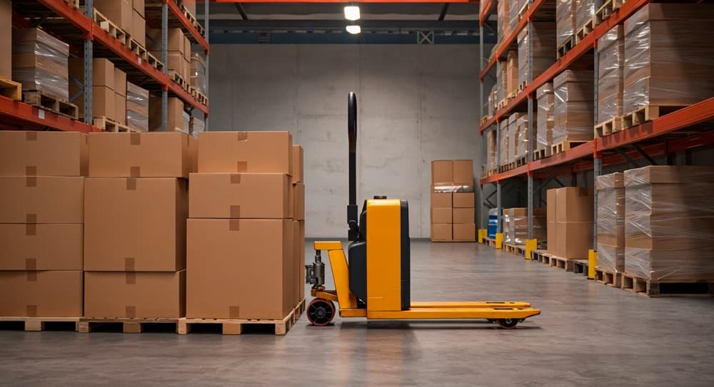 Warehouse racking and pickers