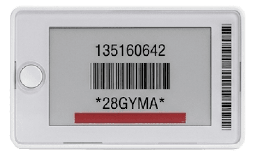 An Ithina P Series label seen flat from the front