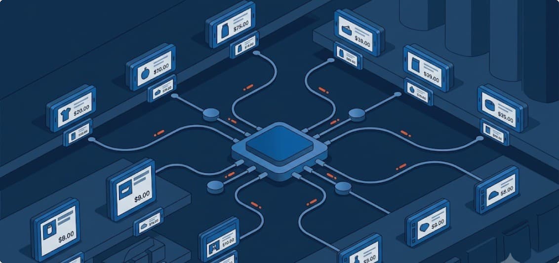 A network topology of connected endpoints radiating from a central processor