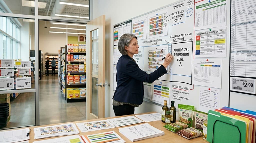 A manager working through a compliance planning wall