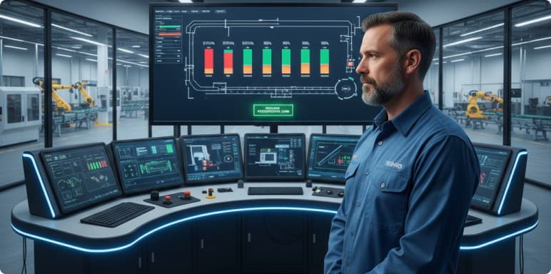 Supervisor monitoring line status from a control room