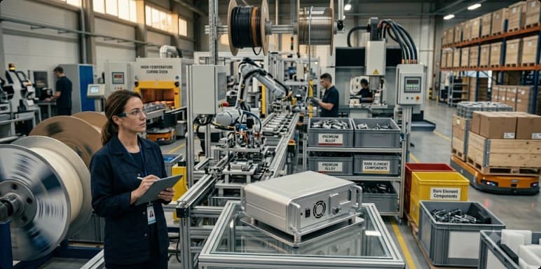 Supervisor watching a production line where input costs move